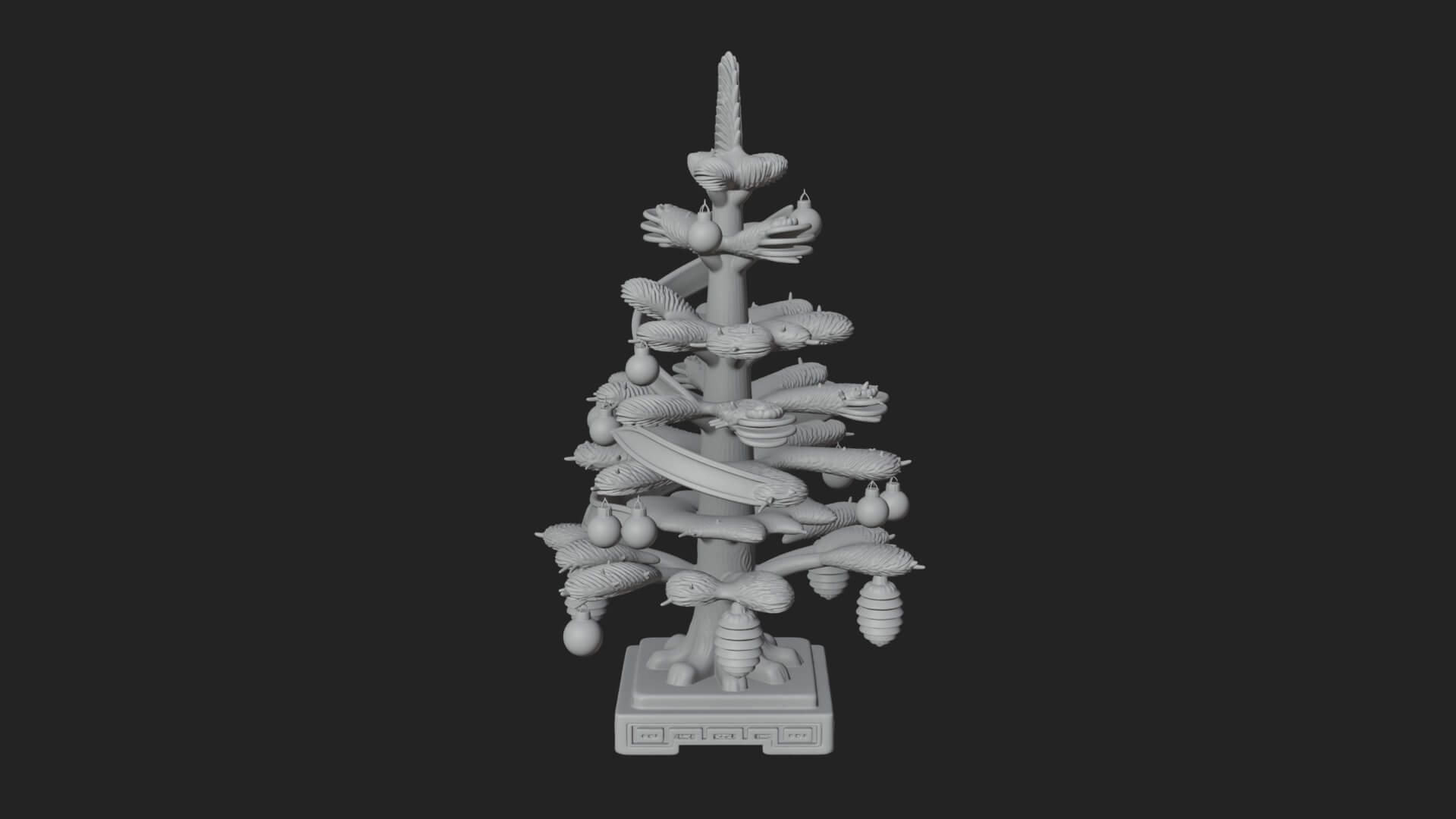Decorated Christmas Tree Model Design 63 3D Print Model 3D Model
