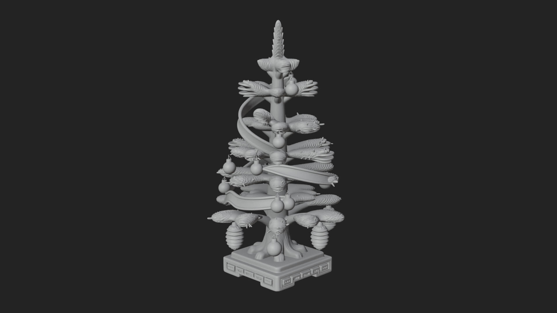Decorated Christmas Tree Model Design 63 3D Print Model 3D Model
