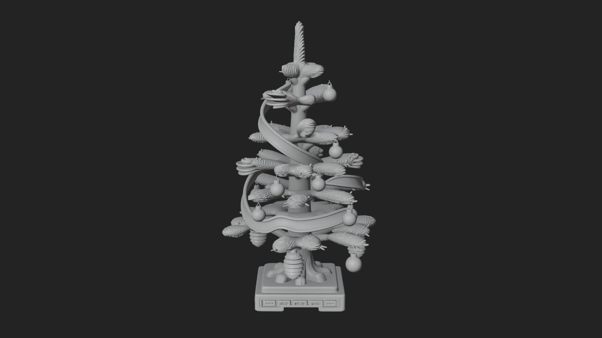 Decorated Christmas Tree Model Design 63 3D Print Model 3D Model