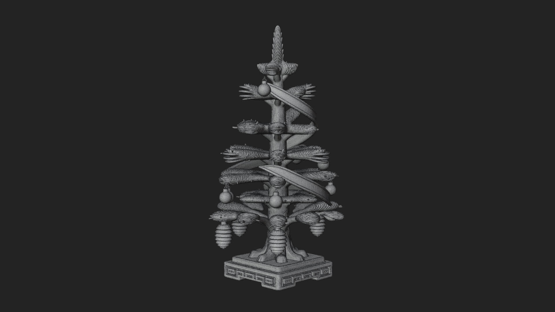 Decorated Christmas Tree Model Design 63 3D Print Model 3D Model