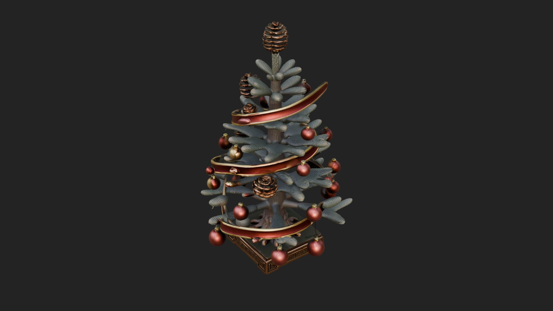 Decorated Christmas Tree Model Design 64 3D Print Model 3D Model