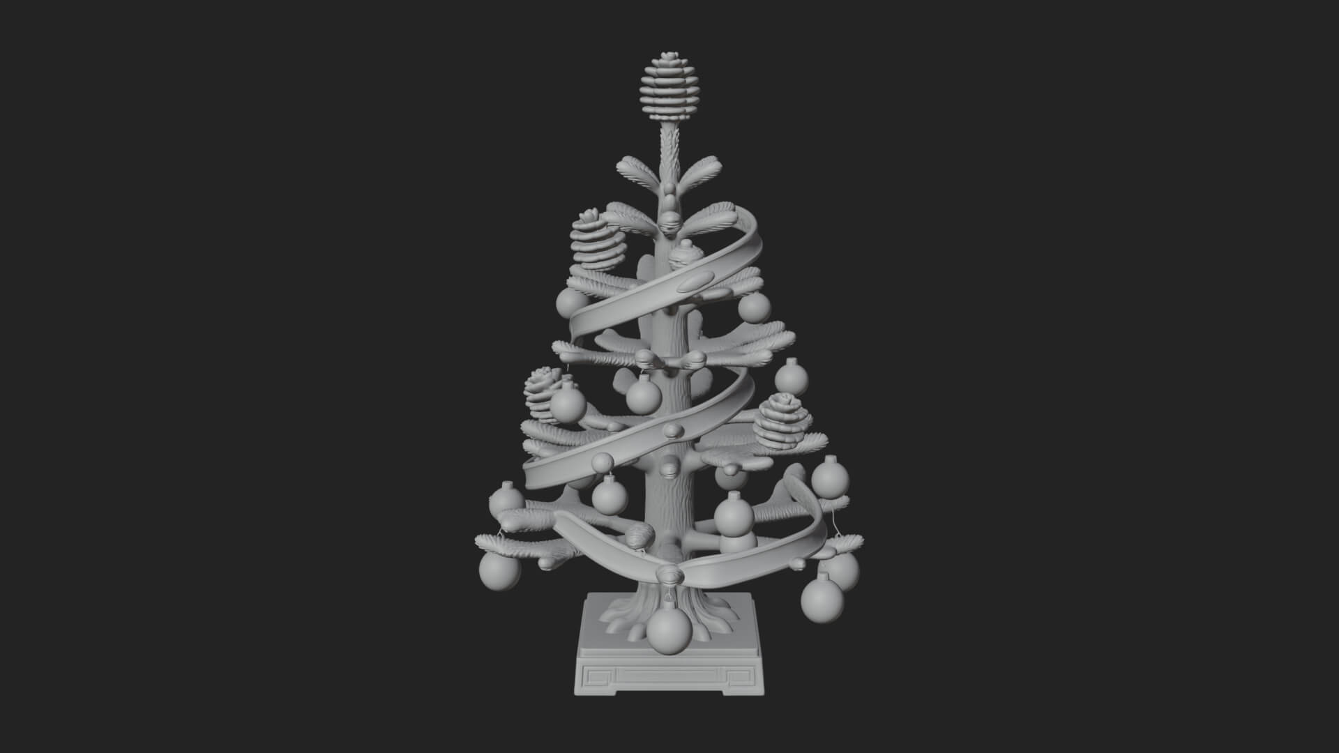 Decorated Christmas Tree Model Design 64 3D Print Model 3D Model