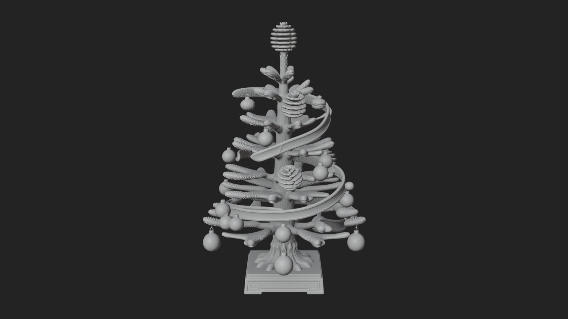 Decorated Christmas Tree Model Design 64 3D Print Model 3D Model