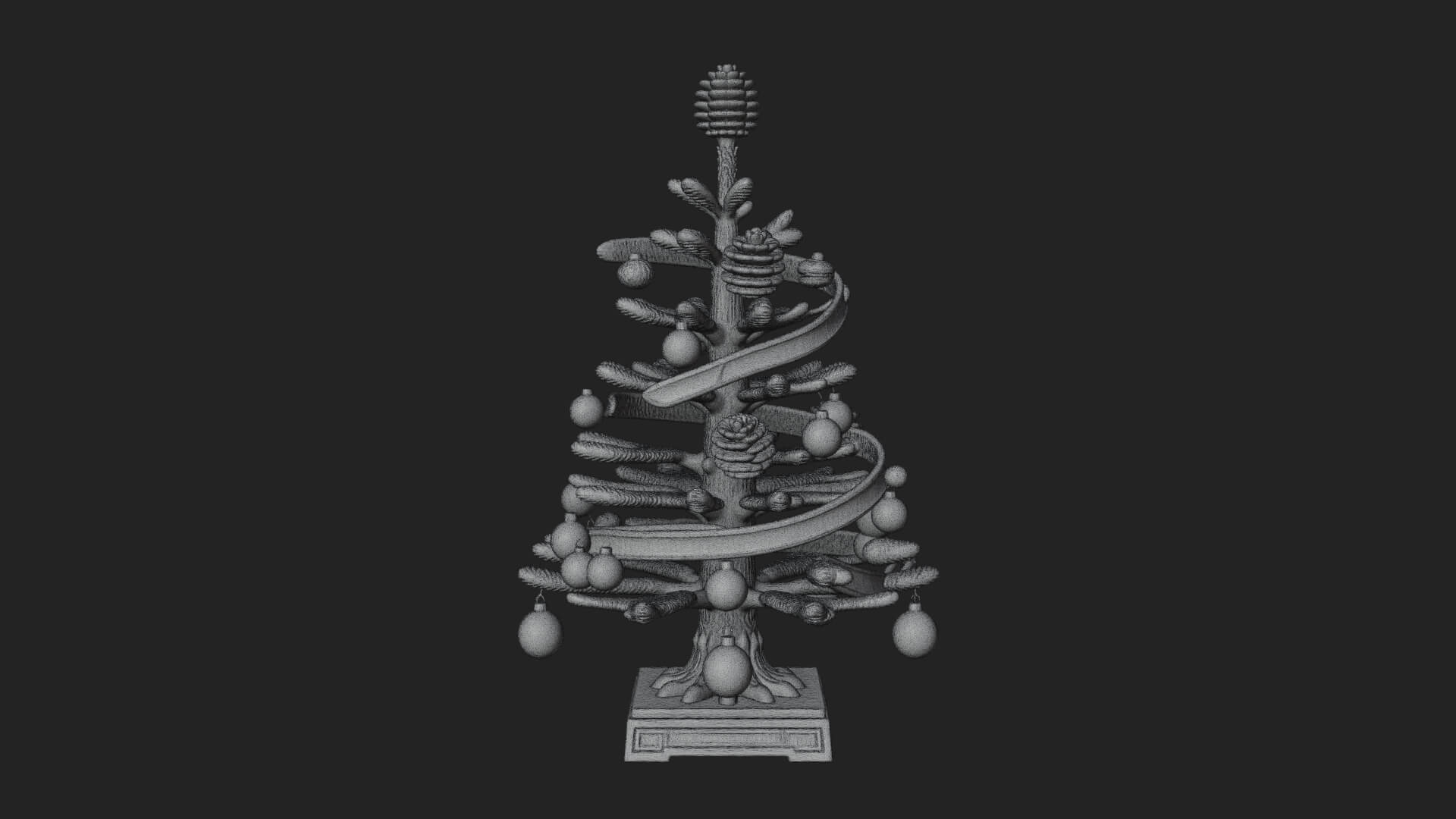 Decorated Christmas Tree Model Design 64 3D Print Model 3D Model
