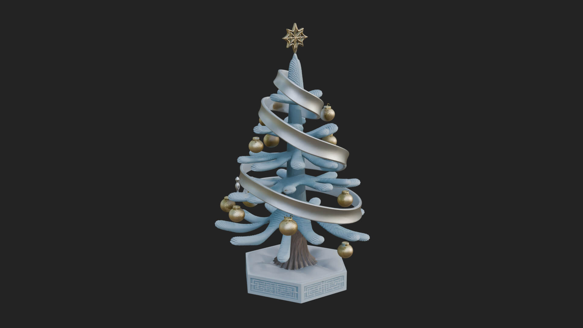 Decorated Christmas Tree Model Design 65 3D Print Model 3D Model