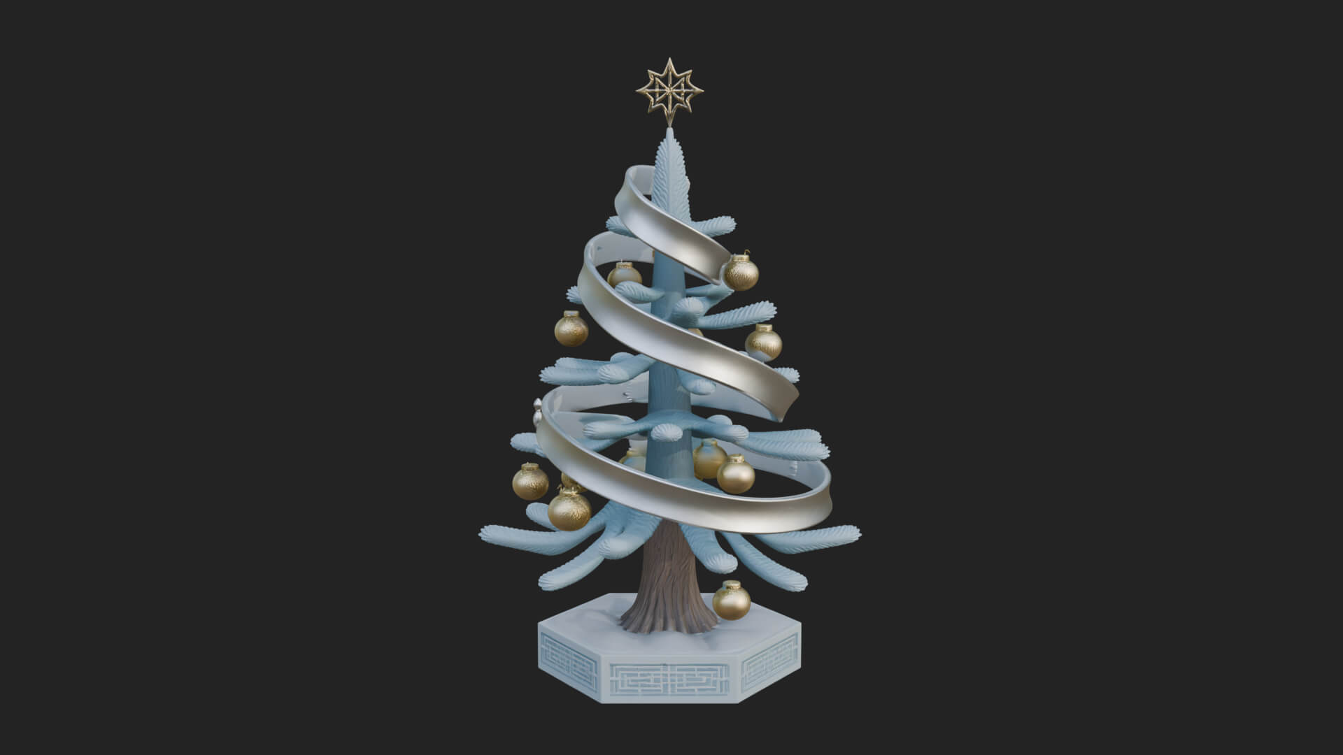 Decorated Christmas Tree Model Design 65 3D Print Model 3D Model