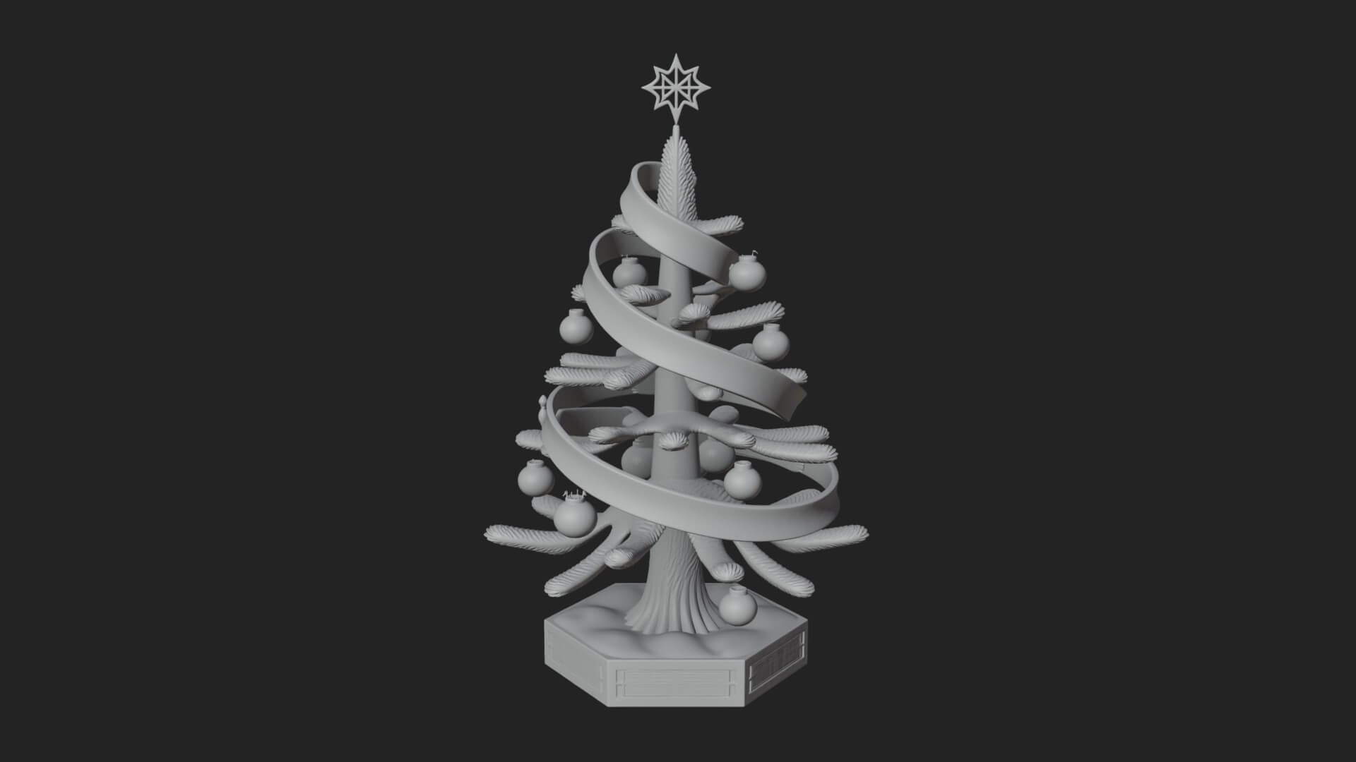 Decorated Christmas Tree Model Design 65 3D Print Model 3D Model