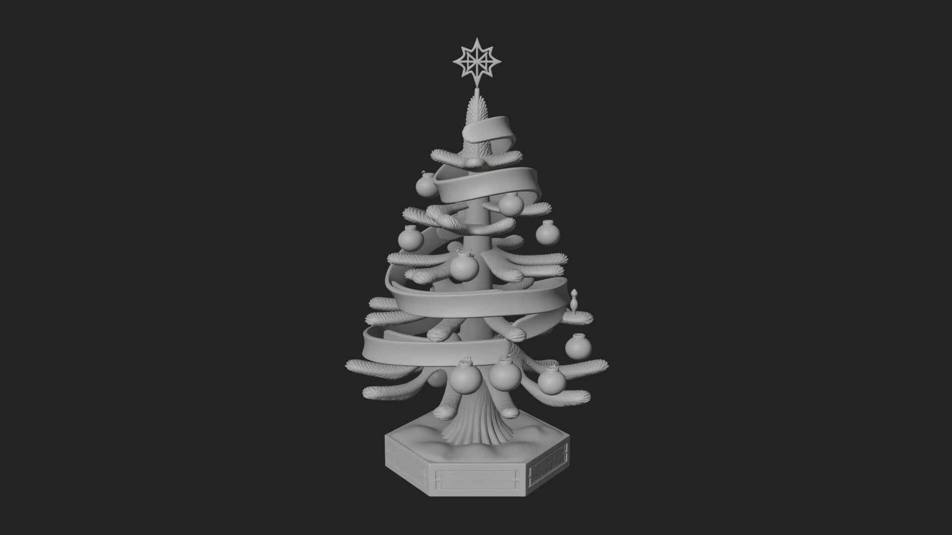 Decorated Christmas Tree Model Design 65 3D Print Model 3D Model