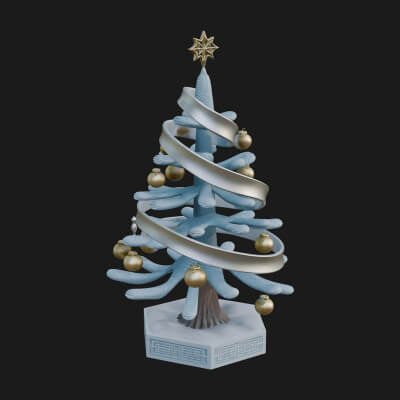Decorated Christmas Tree Model Design 65 3D Print Model