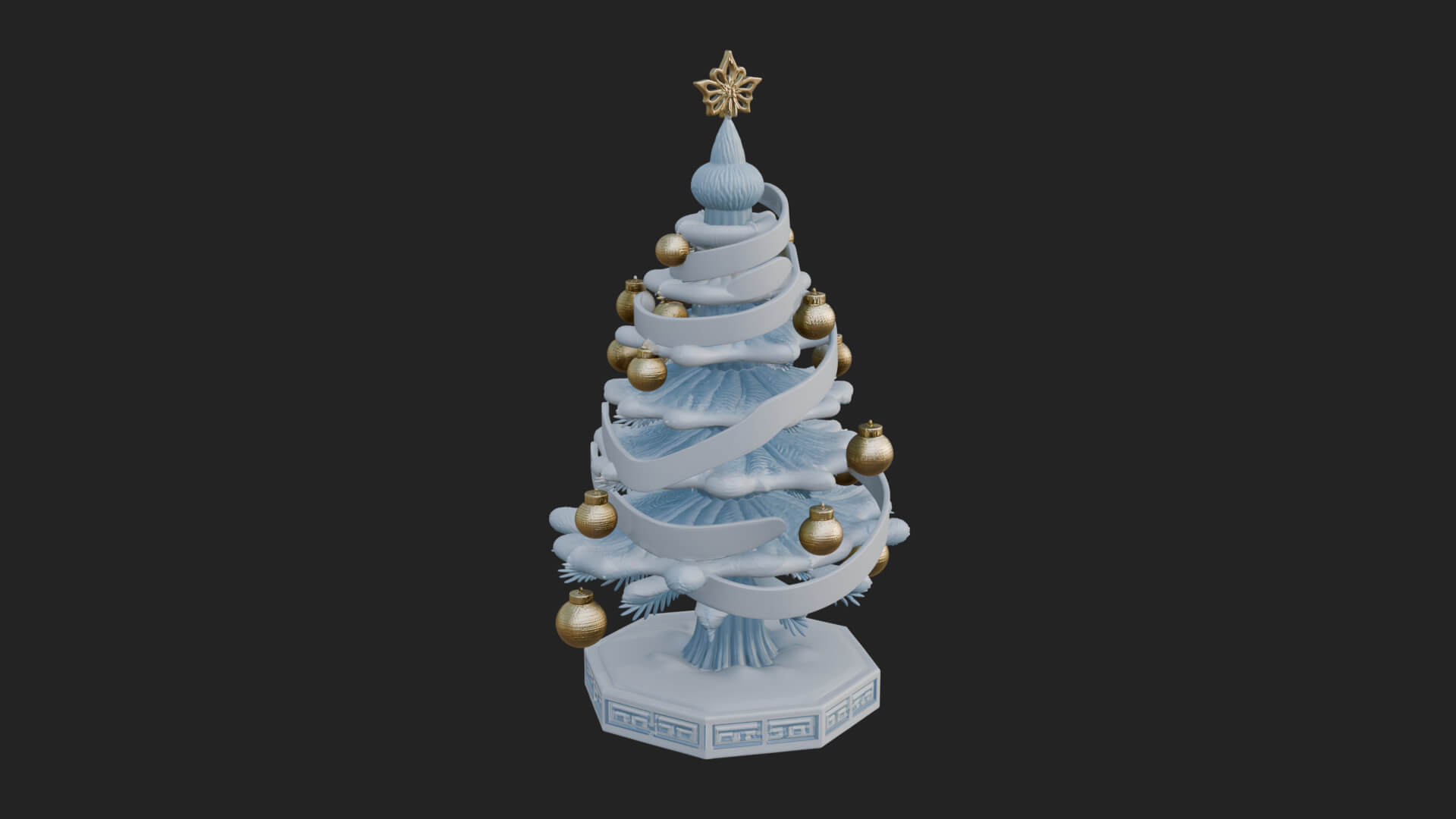 Decorated Christmas Tree Model Design 66 3D Print Model 3D Model