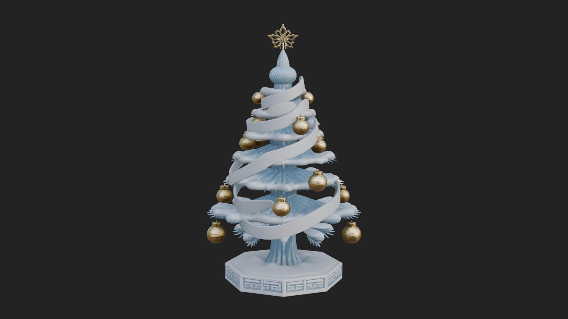Decorated Christmas Tree Model Design 66 3D Print Model 3D Model