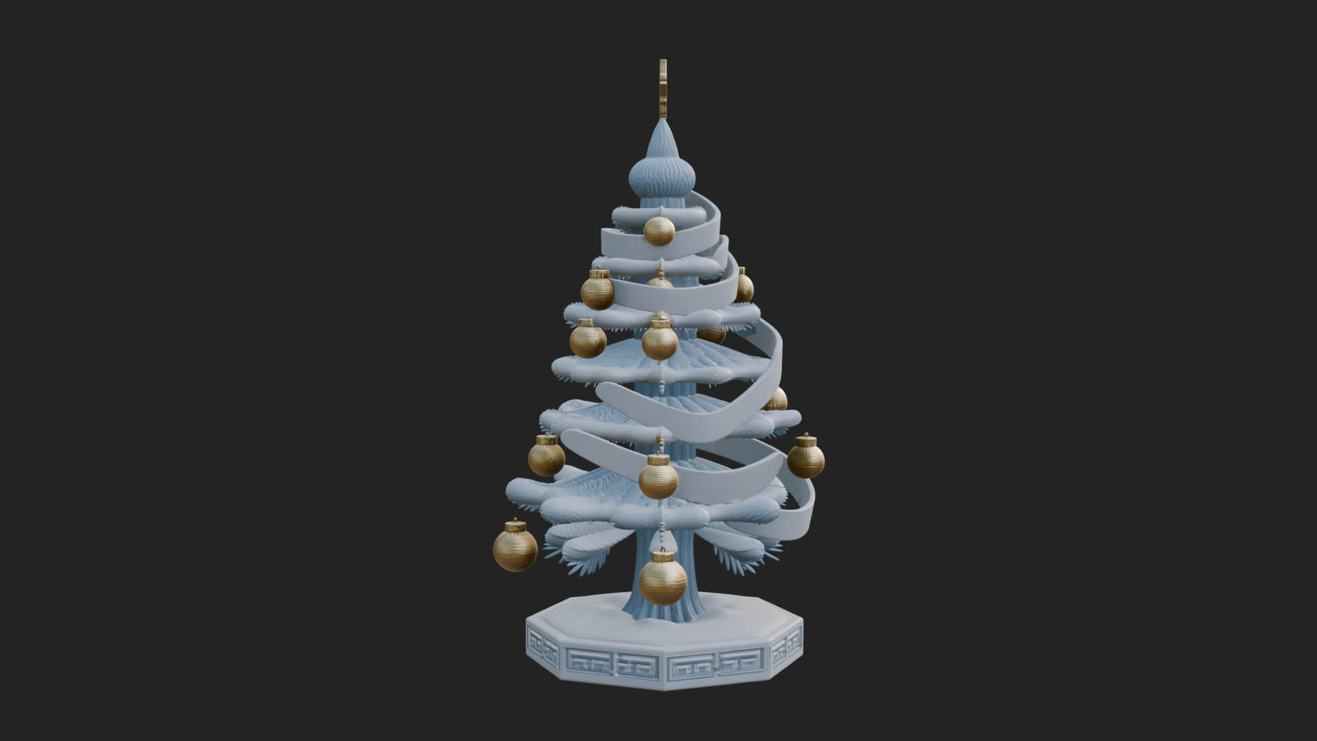 Decorated Christmas Tree Model Design 66 3D Print Model 3D Model