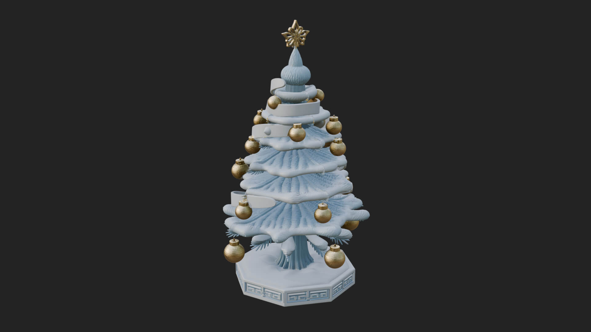 Decorated Christmas Tree Model Design 66 3D Print Model 3D Model