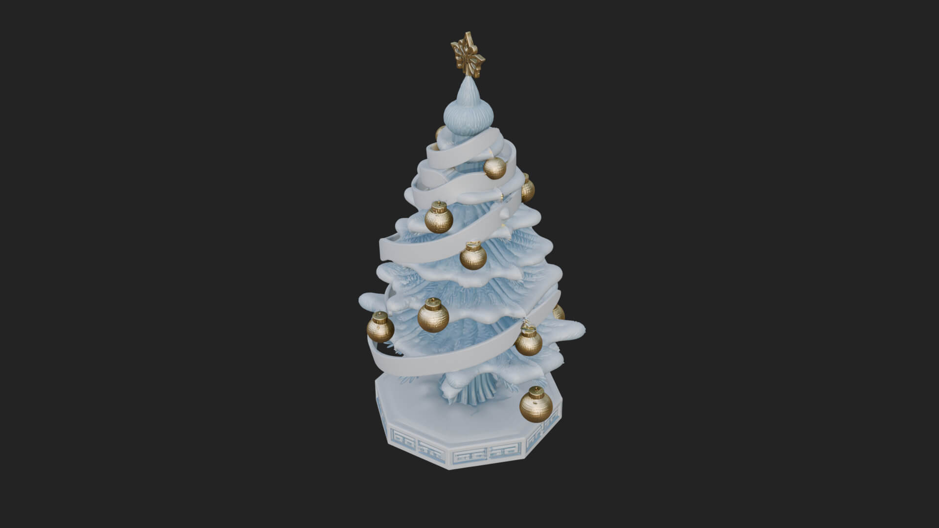 Decorated Christmas Tree Model Design 66 3D Print Model 3D Model