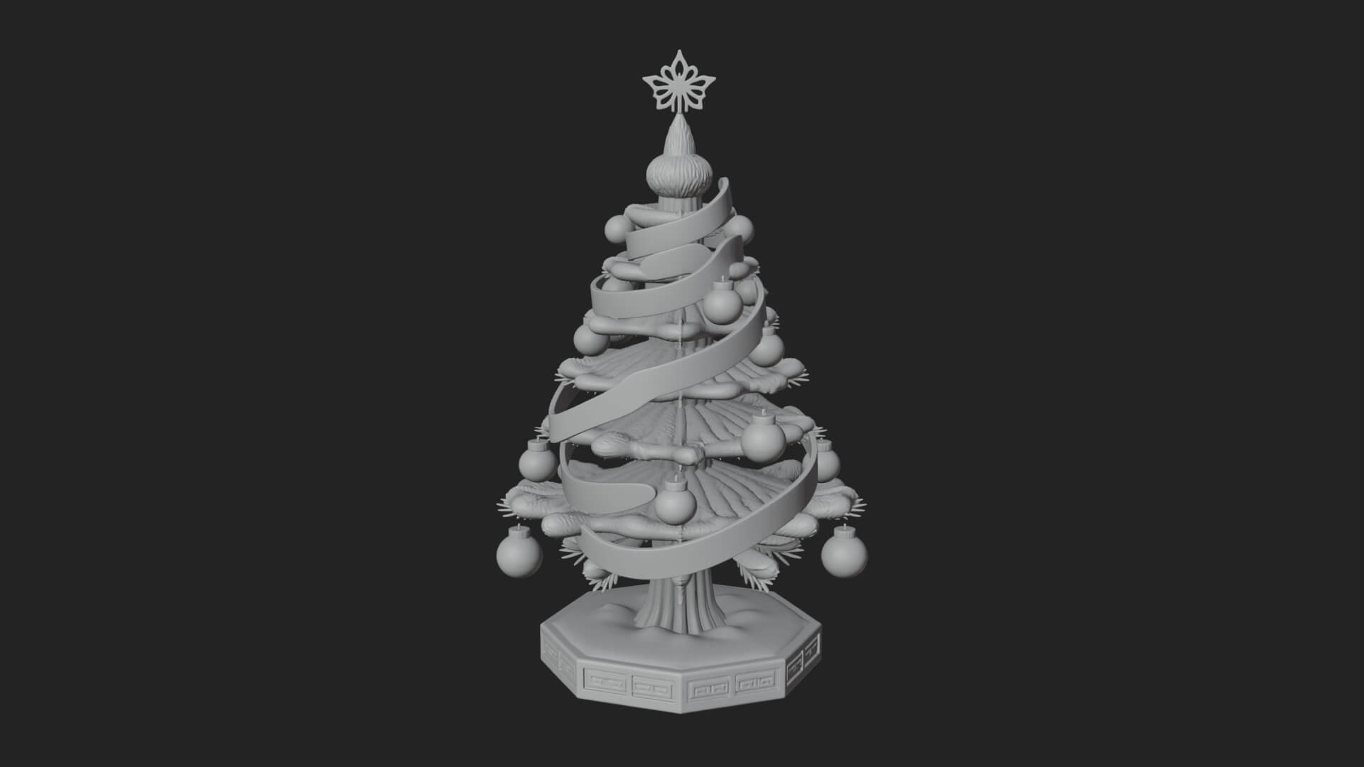 Decorated Christmas Tree Model Design 66 3D Print Model 3D Model