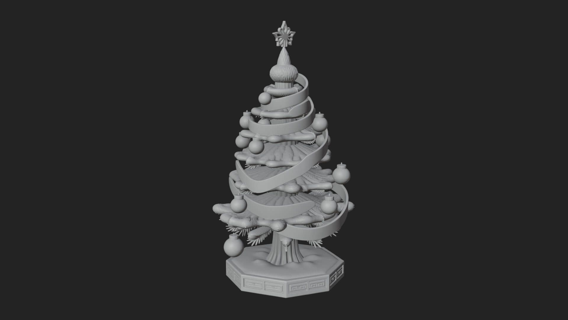 Decorated Christmas Tree Model Design 66 3D Print Model 3D Model