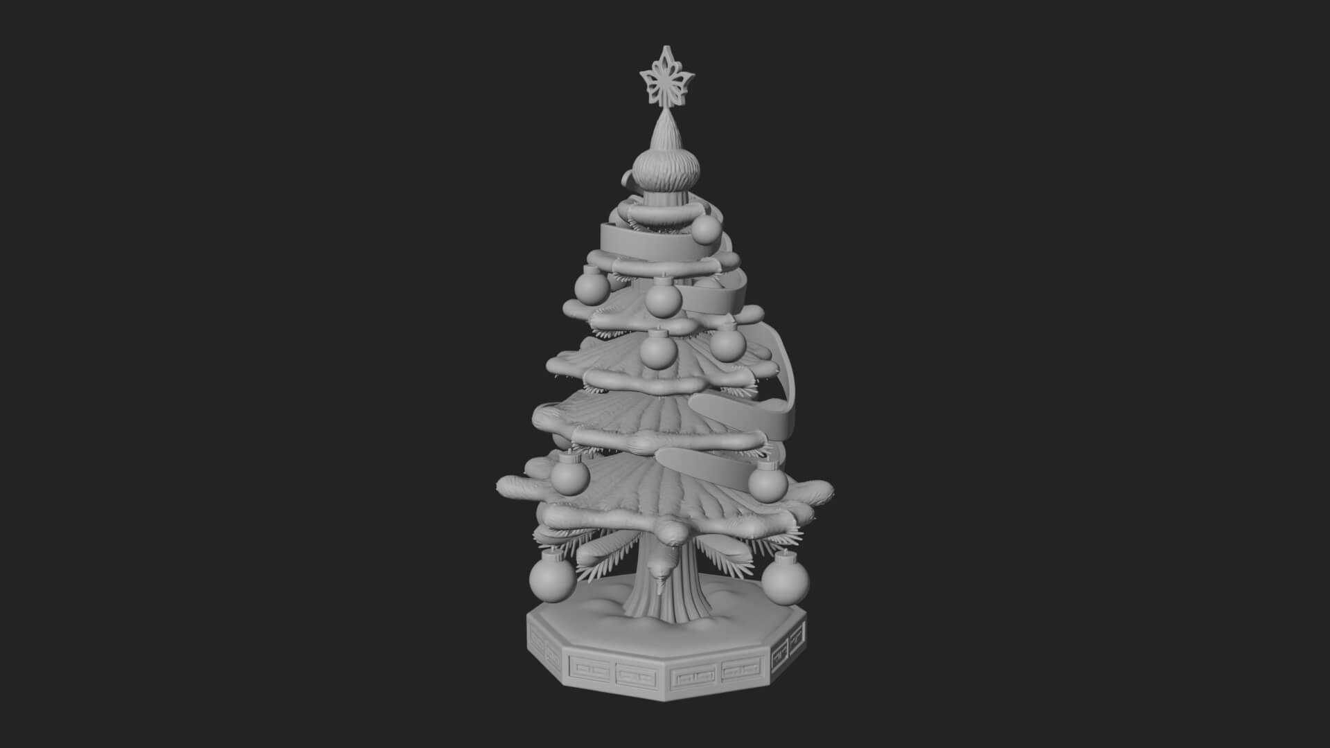 Decorated Christmas Tree Model Design 66 3D Print Model 3D Model