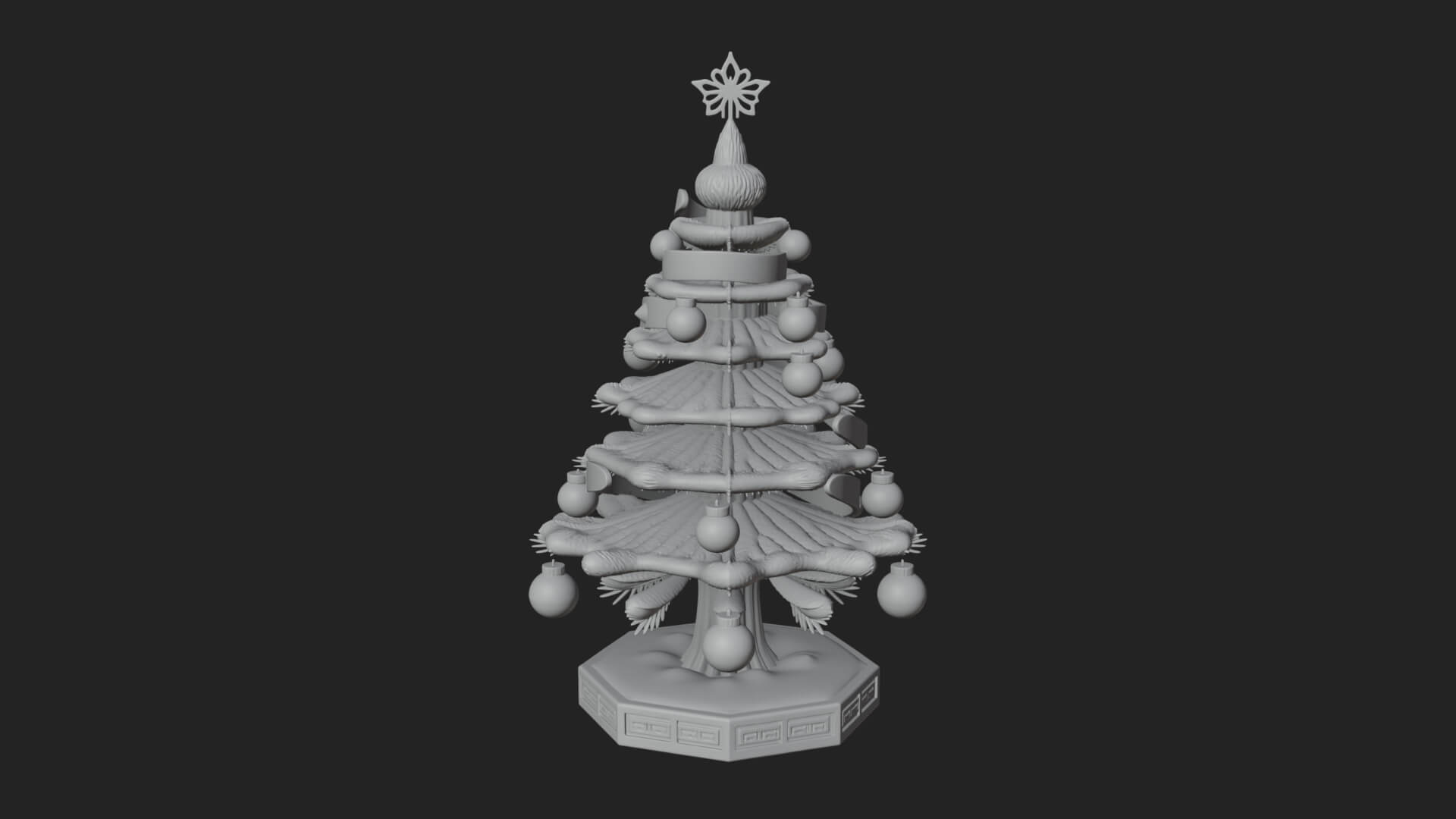 Decorated Christmas Tree Model Design 66 3D Print Model 3D Model