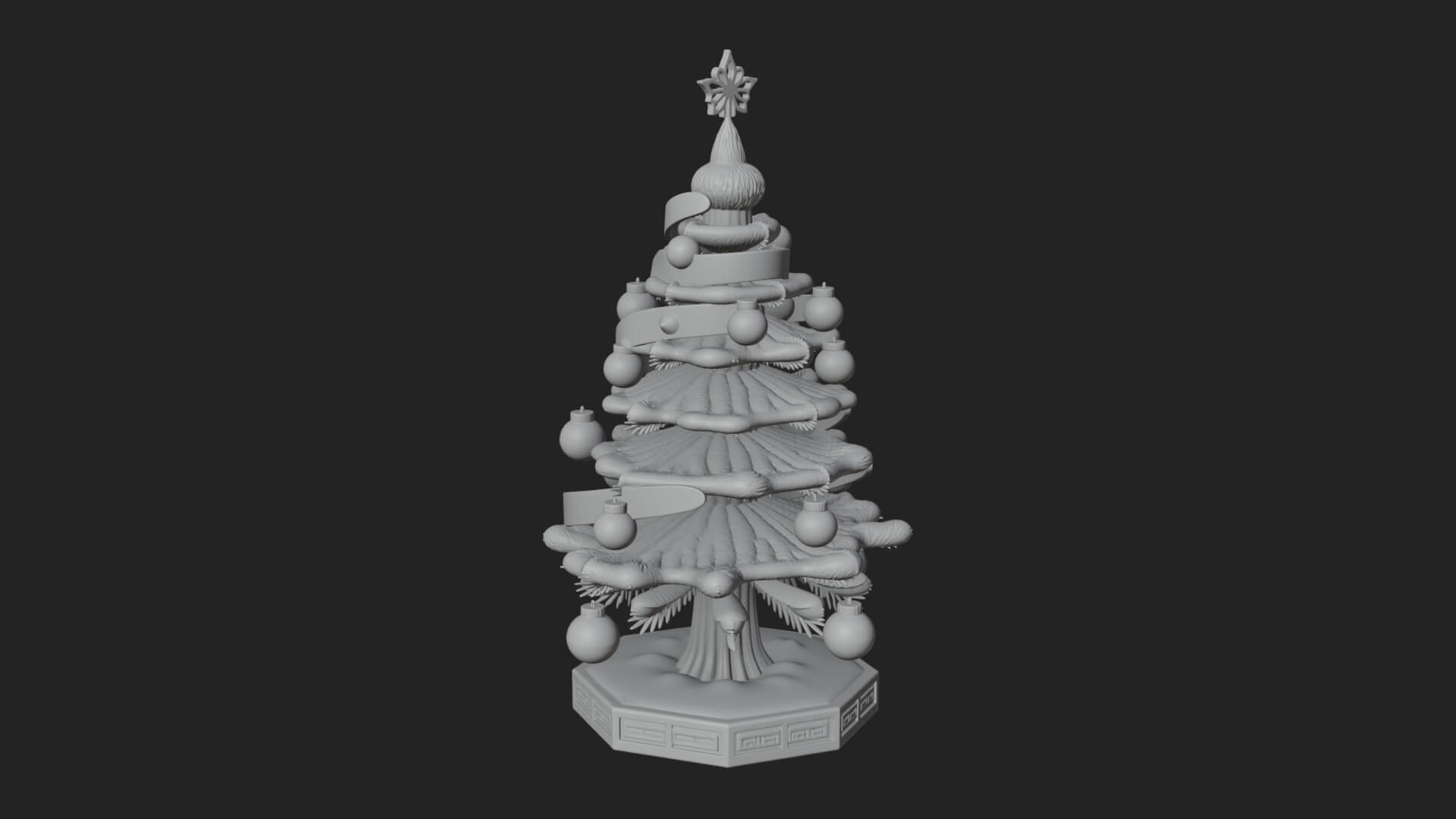 Decorated Christmas Tree Model Design 66 3D Print Model 3D Model