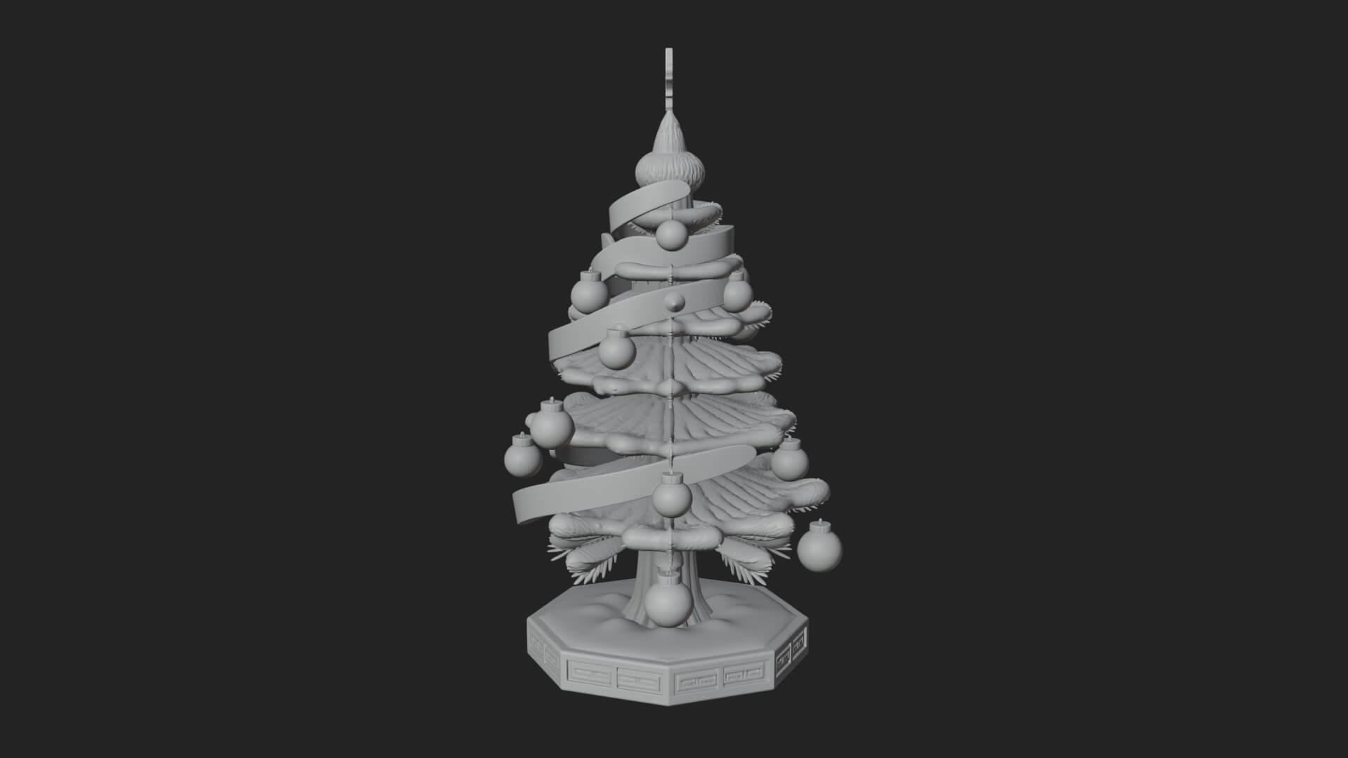 Decorated Christmas Tree Model Design 66 3D Print Model 3D Model
