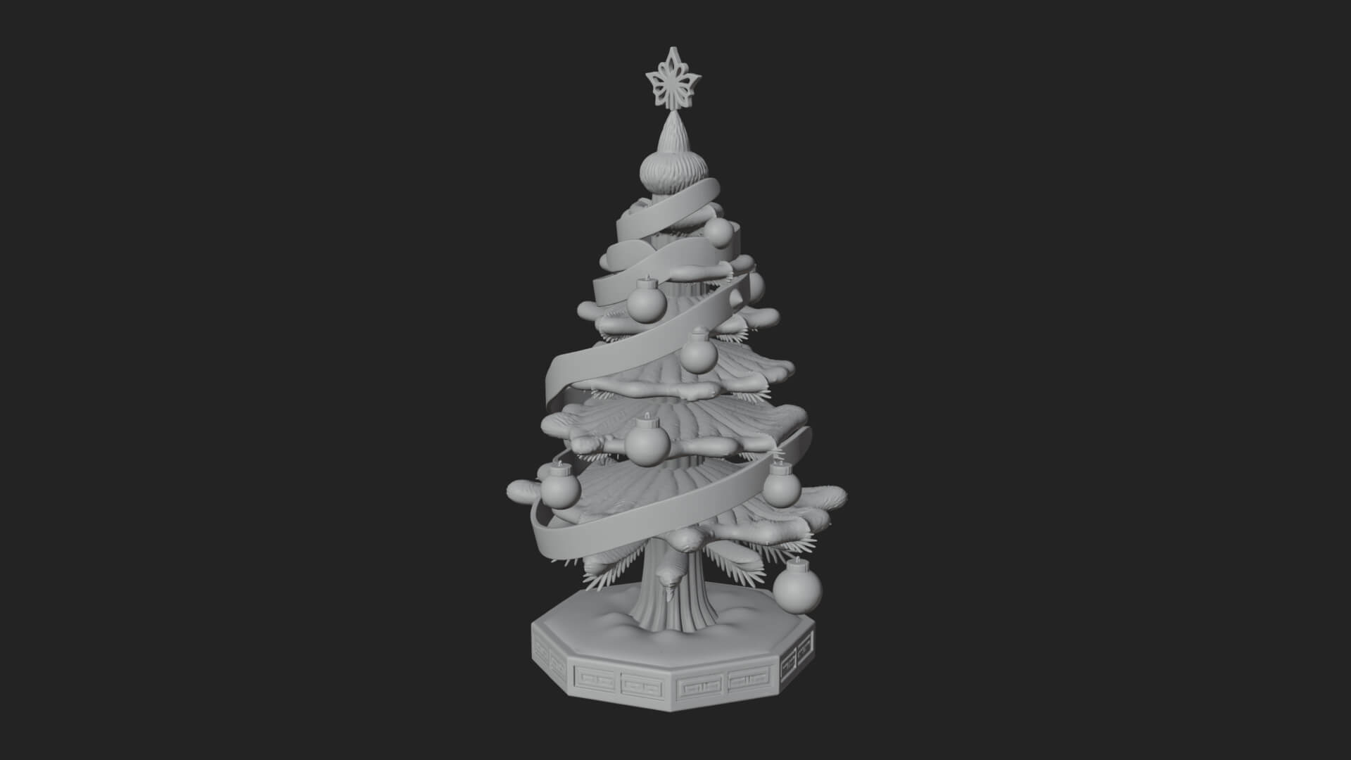 Decorated Christmas Tree Model Design 66 3D Print Model 3D Model