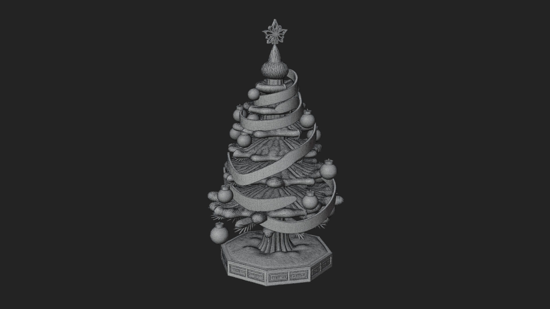 Decorated Christmas Tree Model Design 66 3D Print Model 3D Model