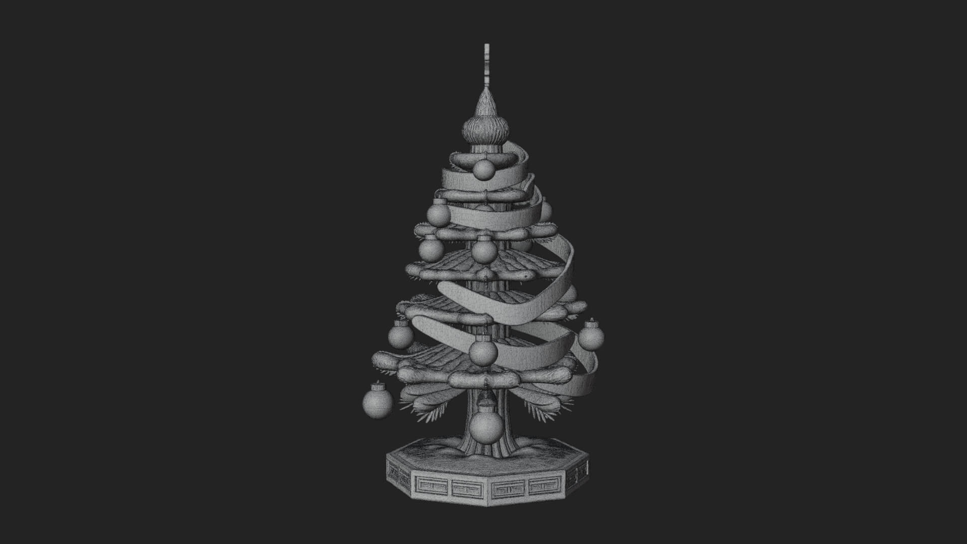 Decorated Christmas Tree Model Design 66 3D Print Model 3D Model
