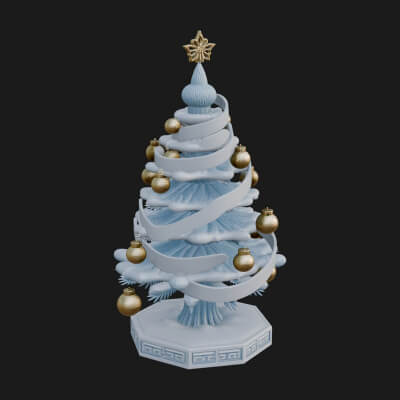 Decorated Christmas Tree Model Design 66 3D Print Model