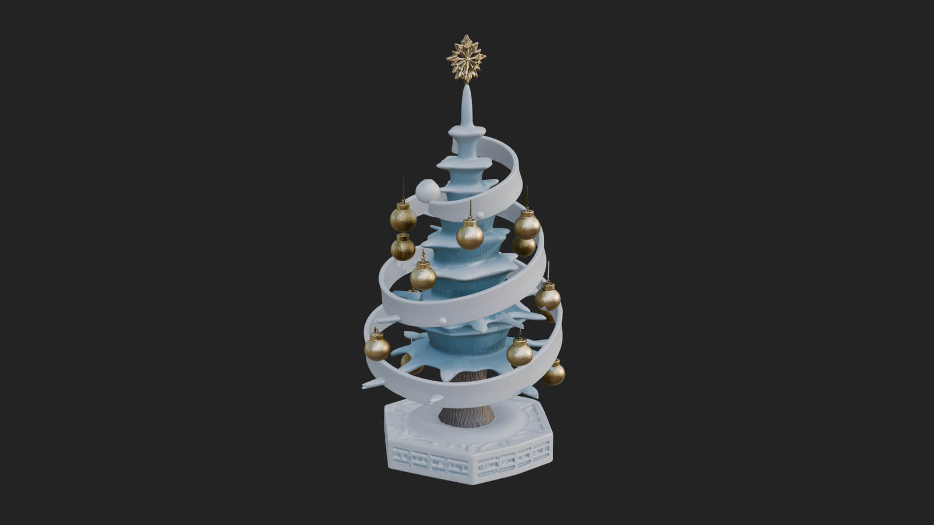Decorated Christmas Tree Model Design 67 3D Print Model 3D Model