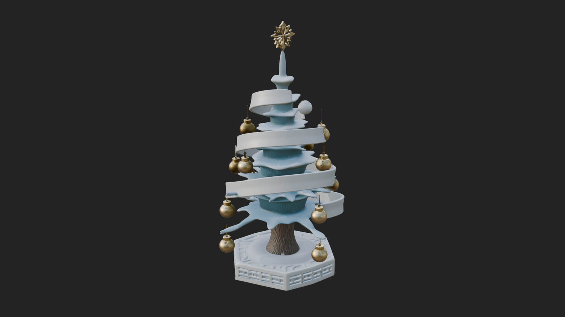 Decorated Christmas Tree Model Design 67 3D Print Model 3D Model