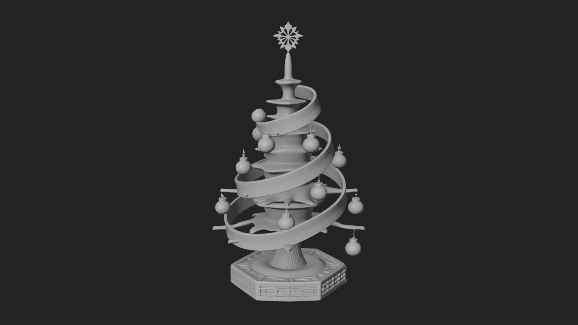 Decorated Christmas Tree Model Design 67 3D Print Model 3D Model