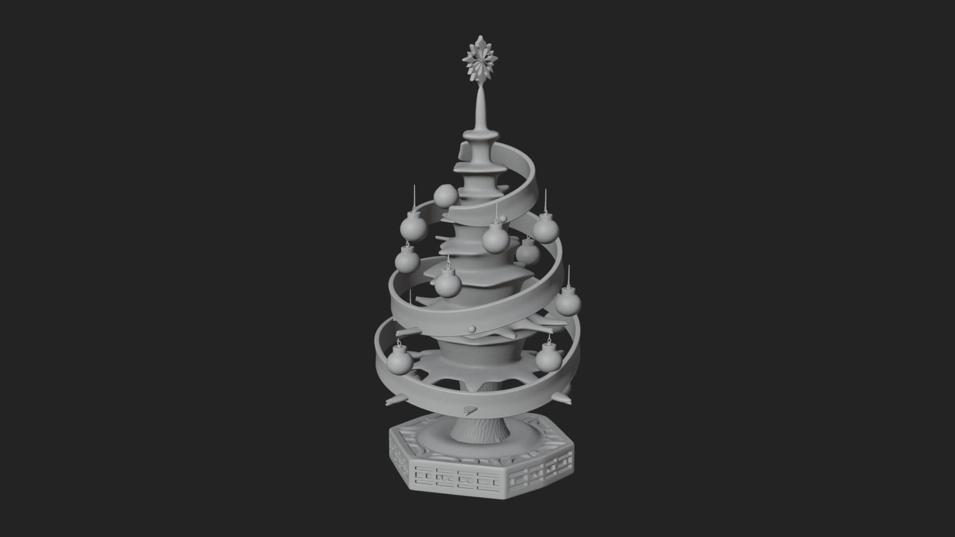 Decorated Christmas Tree Model Design 67 3D Print Model 3D Model