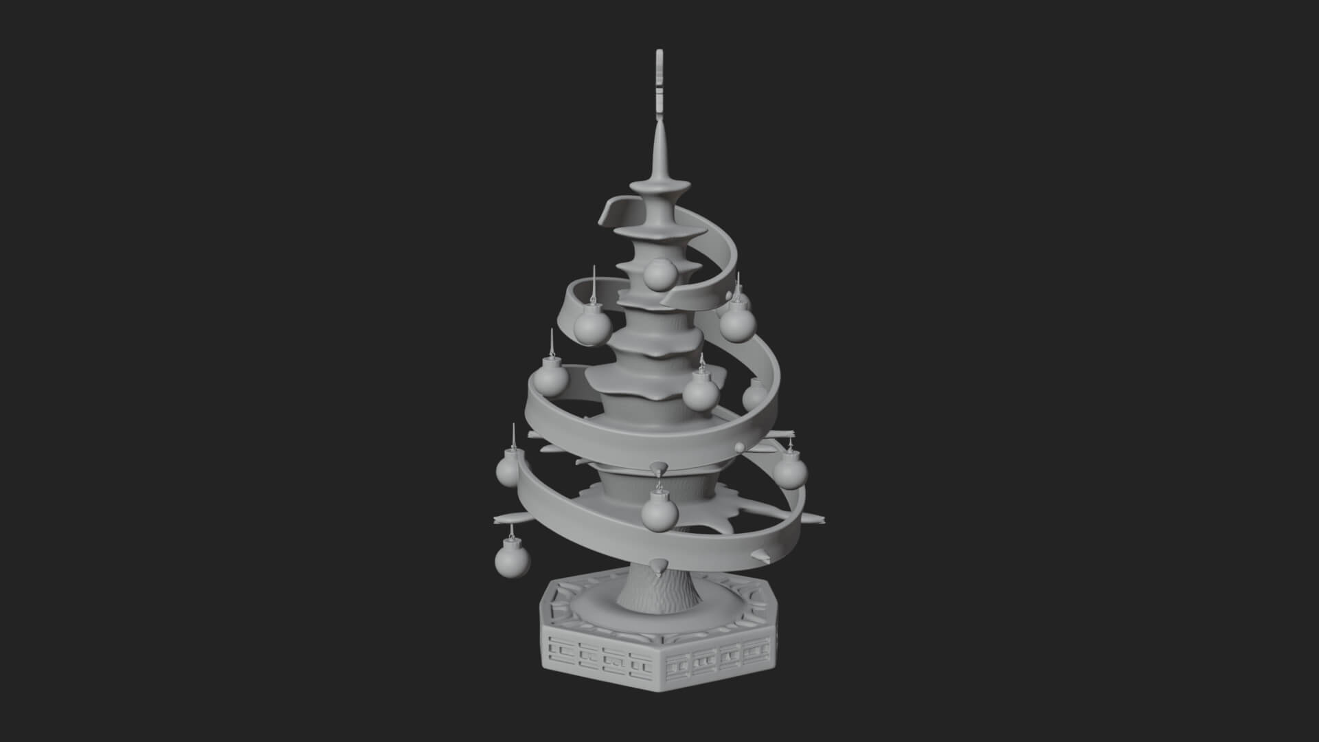 Decorated Christmas Tree Model Design 67 3D Print Model 3D Model