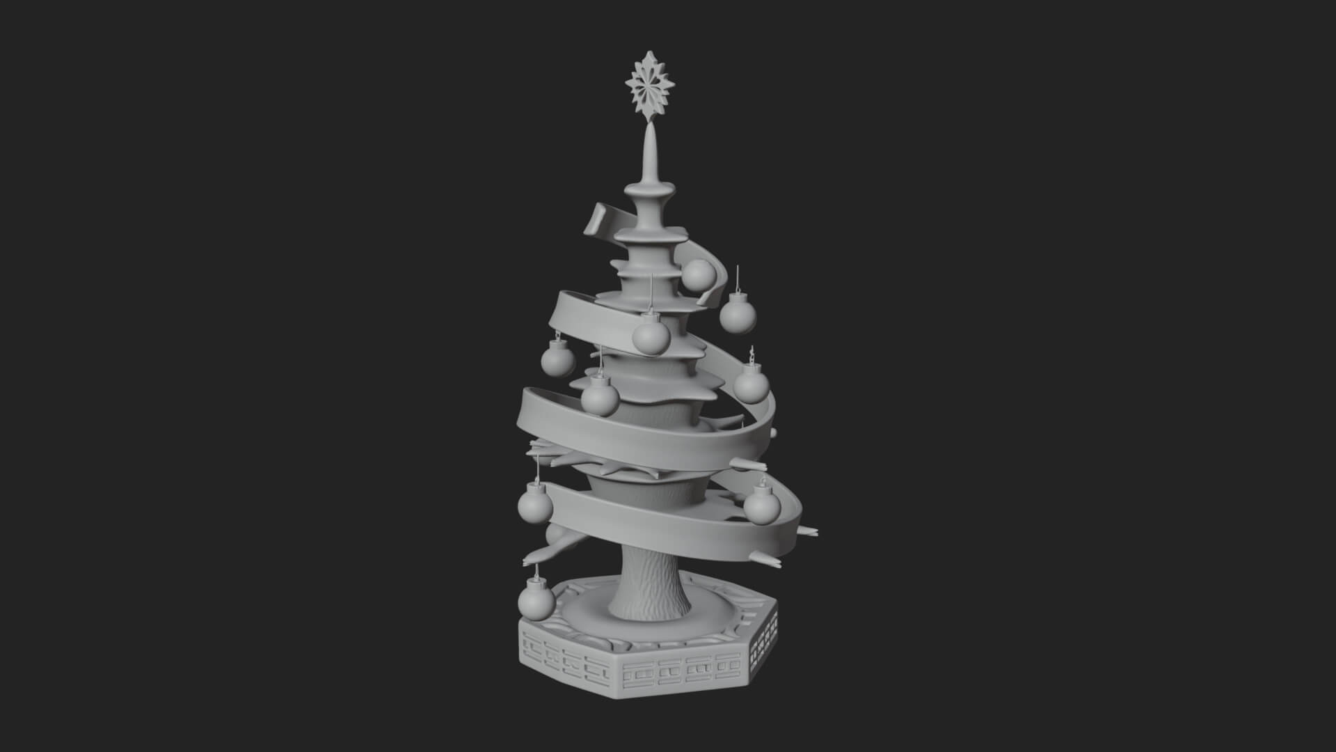 Decorated Christmas Tree Model Design 67 3D Print Model 3D Model