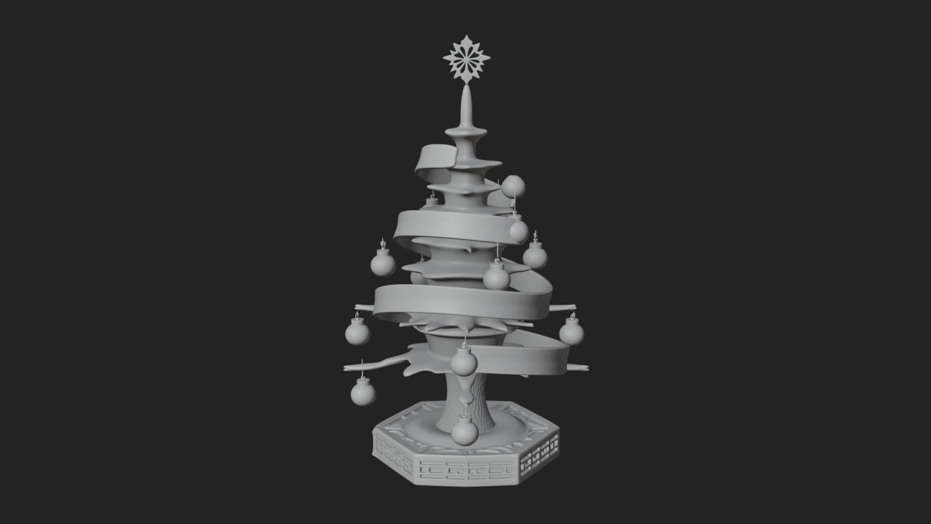 Decorated Christmas Tree Model Design 67 3D Print Model 3D Model