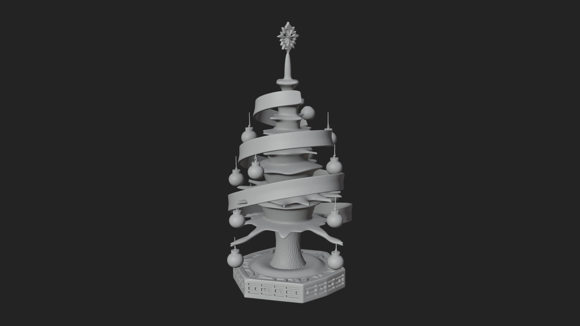 Decorated Christmas Tree Model Design 67 3D Print Model 3D Model