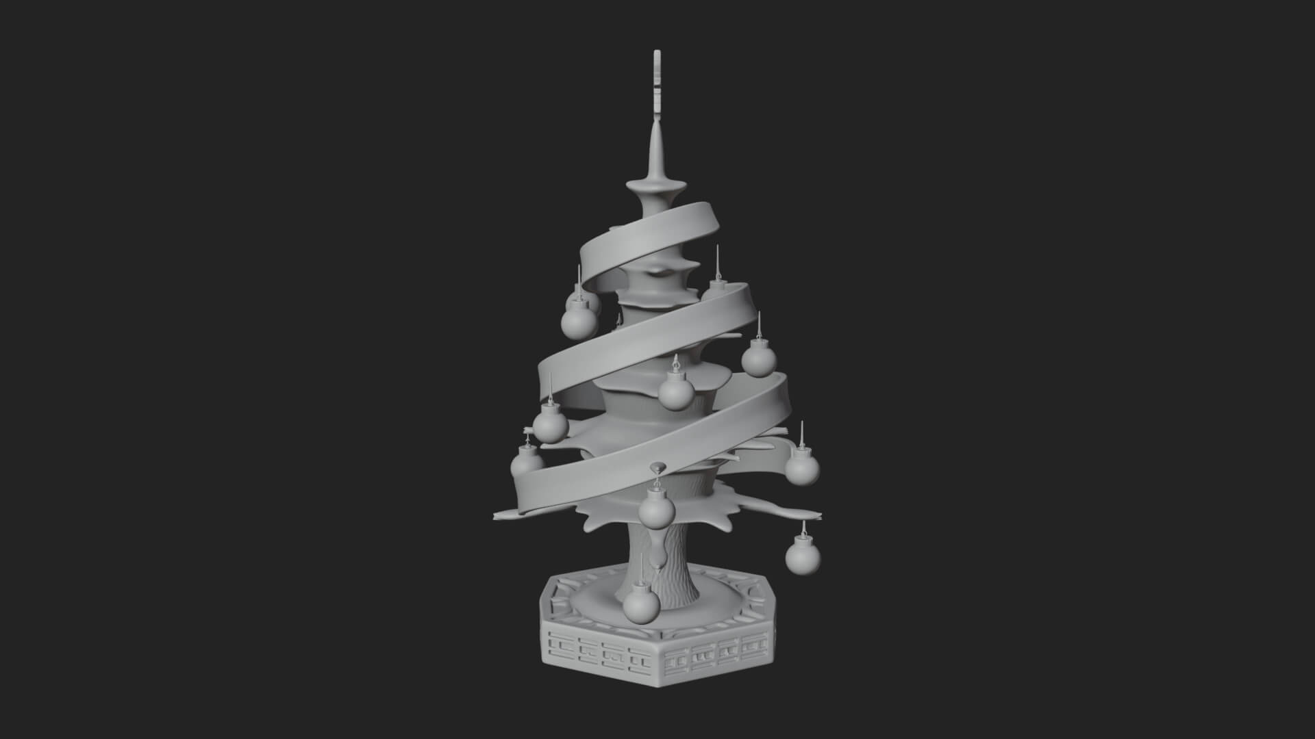 Decorated Christmas Tree Model Design 67 3D Print Model 3D Model