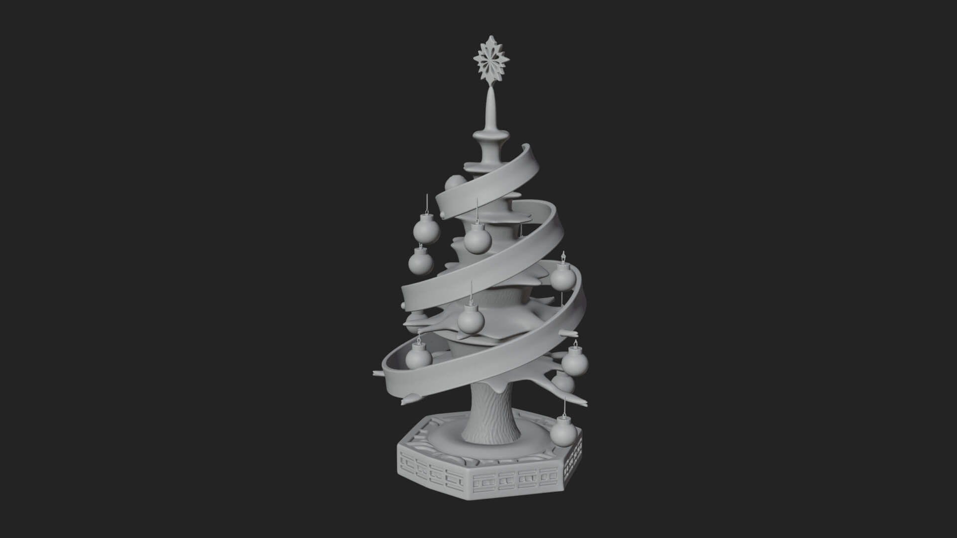 Decorated Christmas Tree Model Design 67 3D Print Model 3D Model