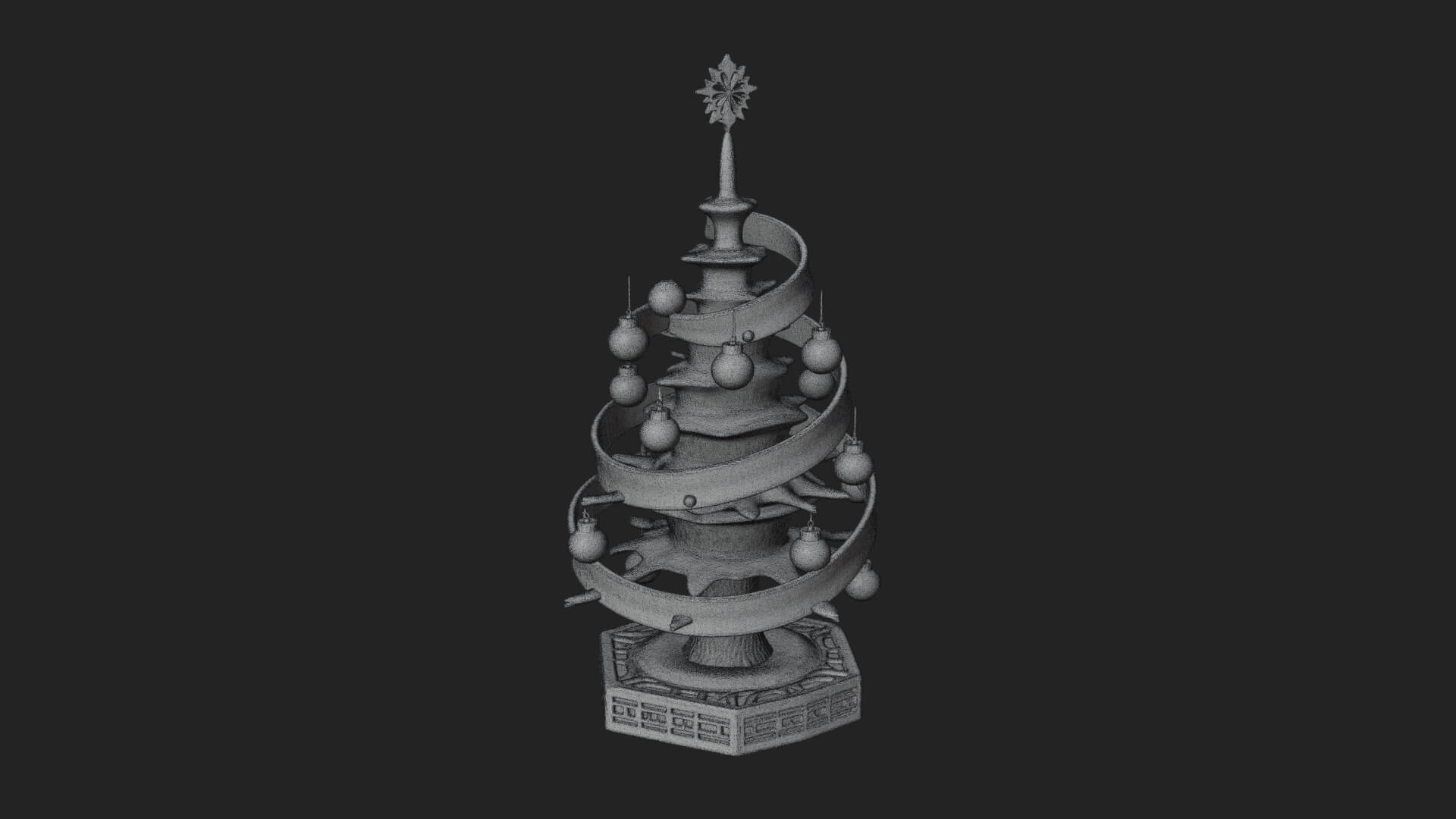 Decorated Christmas Tree Model Design 67 3D Print Model 3D Model