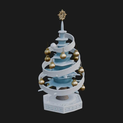 Decorated Christmas Tree Model Design 67 3D Print Model