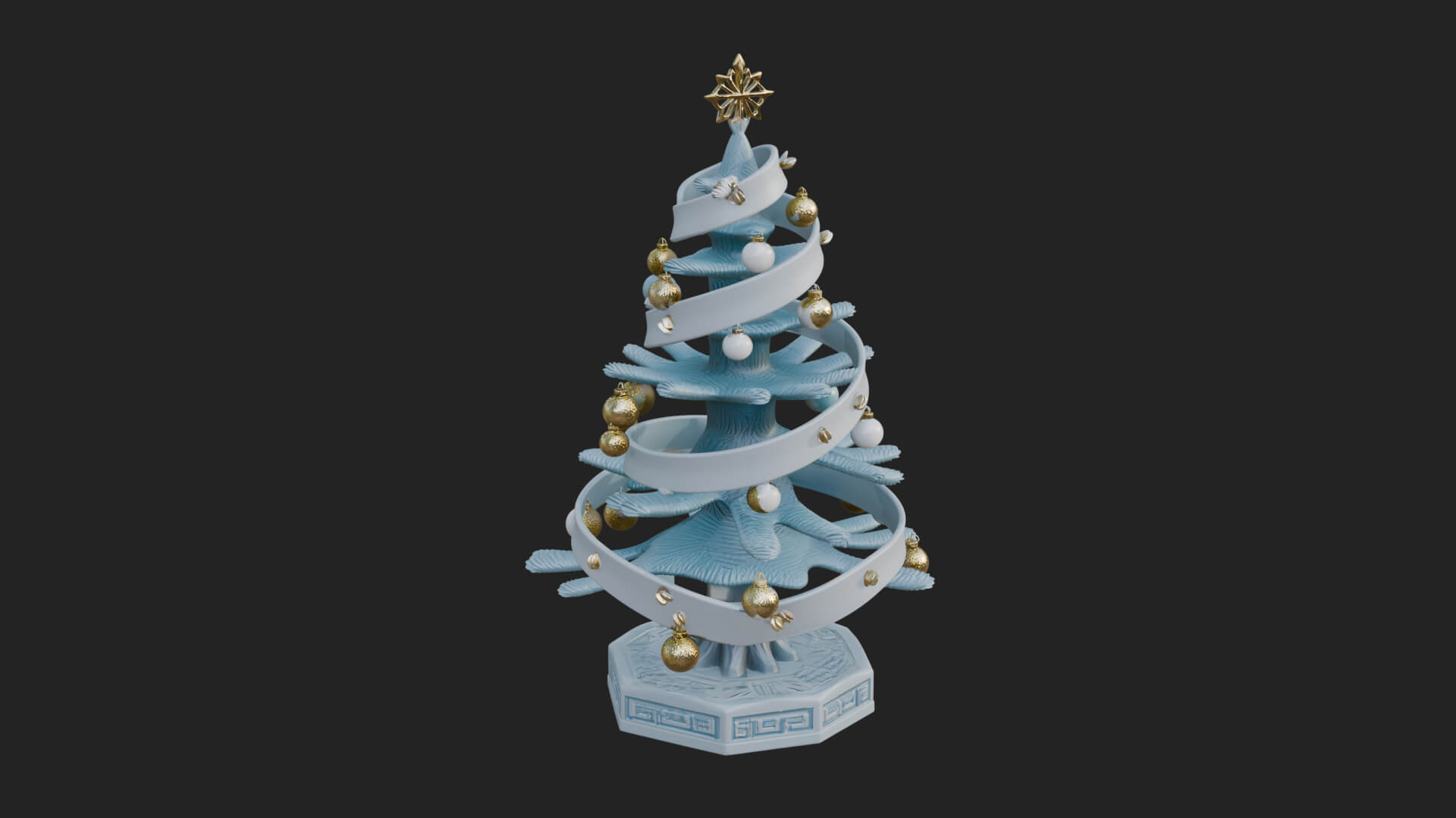 Decorated Christmas Tree Model Design 68 3D Print Model 3D Model