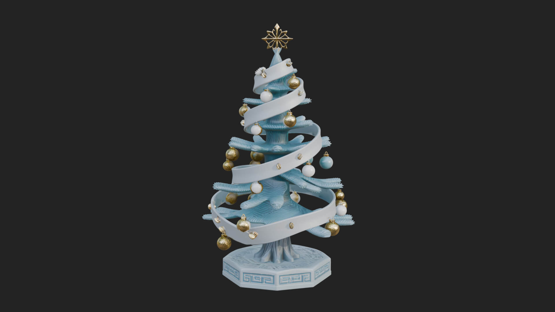 Decorated Christmas Tree Model Design 68 3D Print Model 3D Model