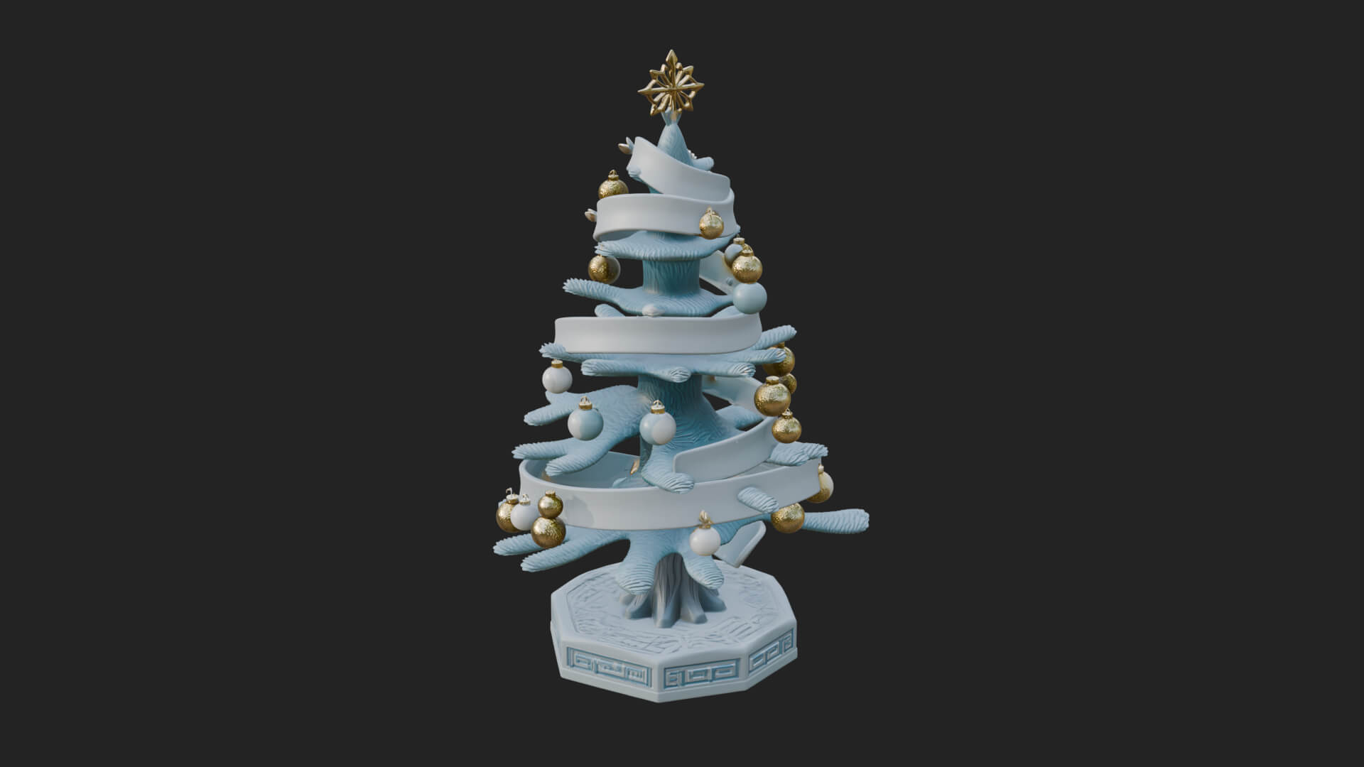 Decorated Christmas Tree Model Design 68 3D Print Model 3D Model