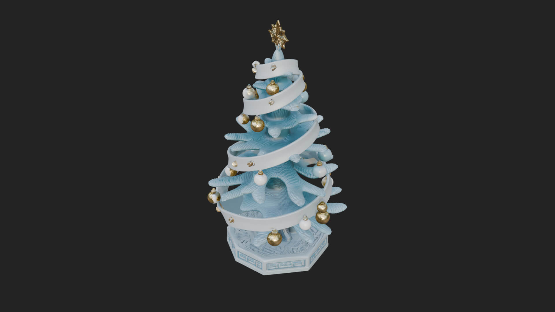 Decorated Christmas Tree Model Design 68 3D Print Model 3D Model