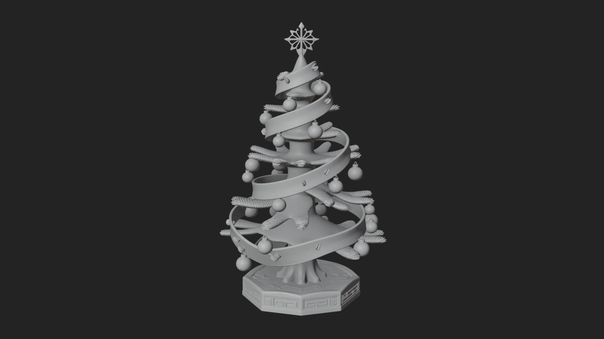 Decorated Christmas Tree Model Design 68 3D Print Model 3D Model