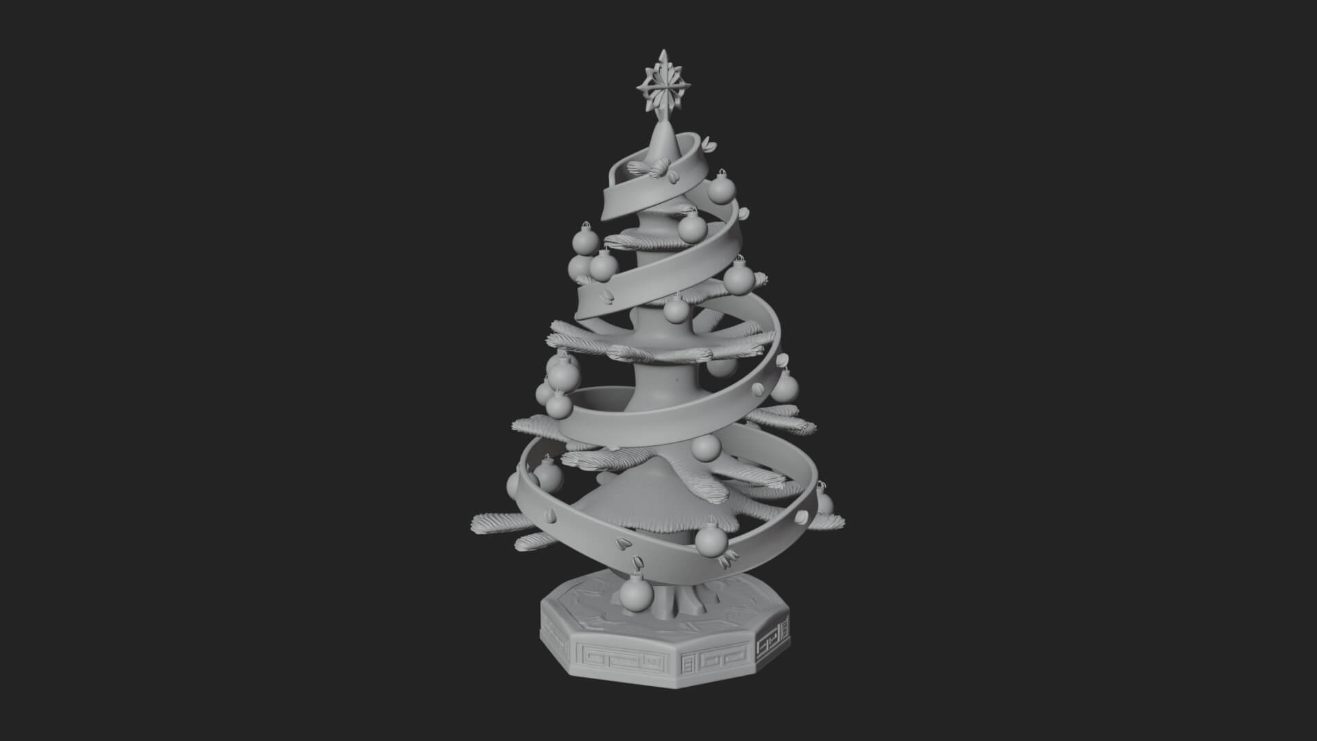 Decorated Christmas Tree Model Design 68 3D Print Model 3D Model