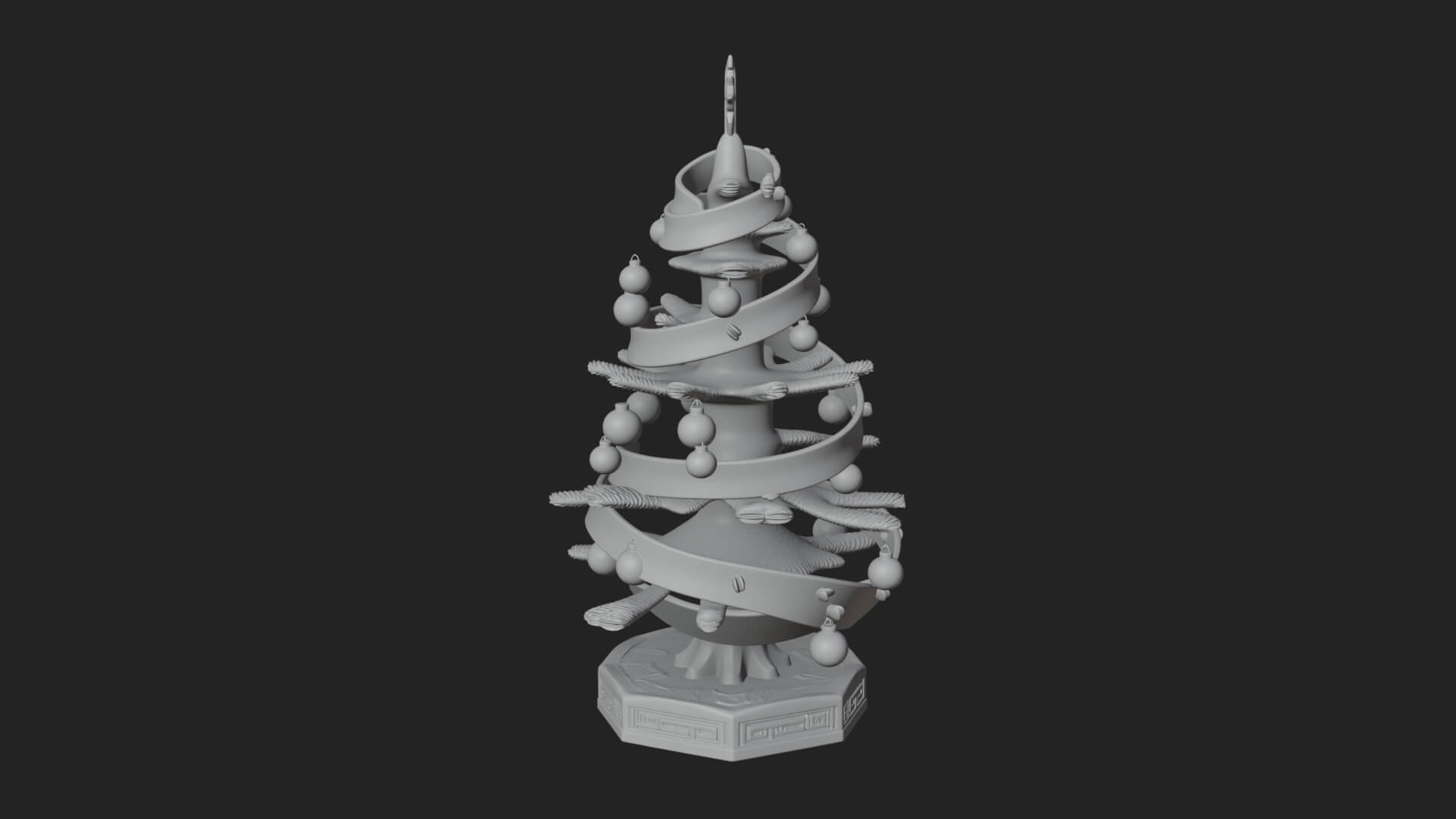 Decorated Christmas Tree Model Design 68 3D Print Model 3D Model