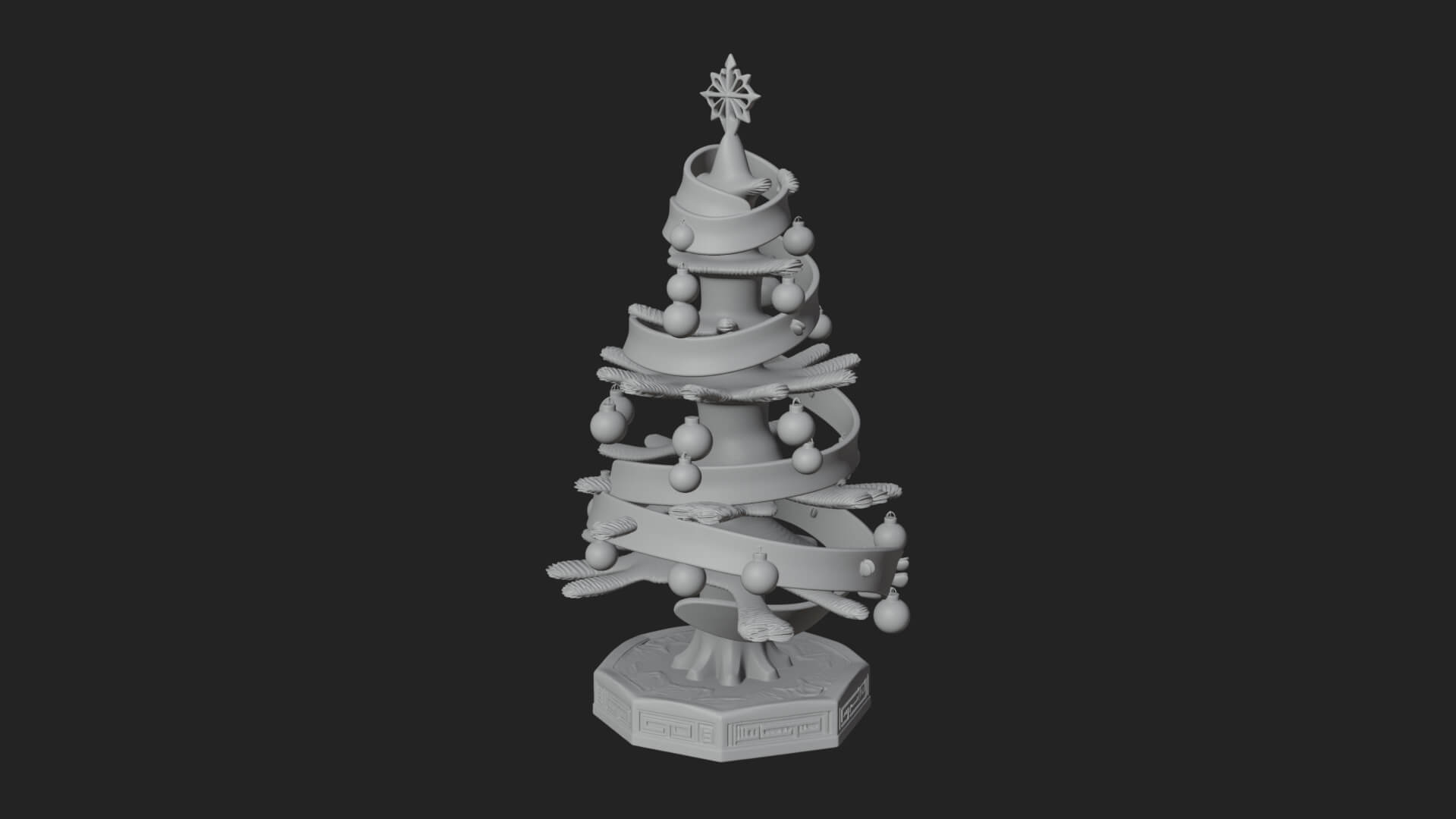Decorated Christmas Tree Model Design 68 3D Print Model 3D Model