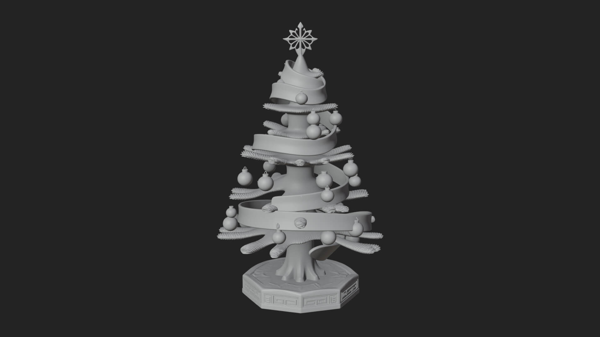 Decorated Christmas Tree Model Design 68 3D Print Model 3D Model