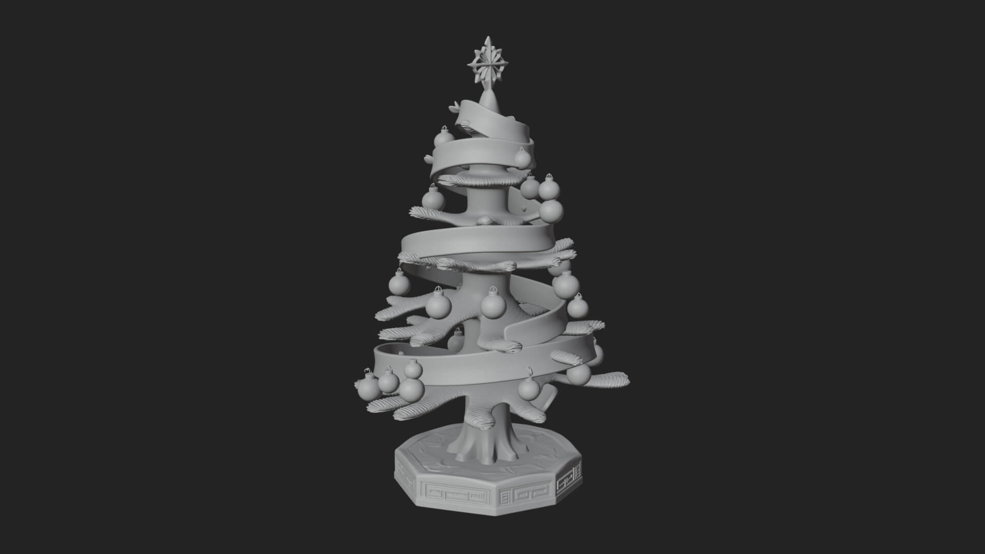 Decorated Christmas Tree Model Design 68 3D Print Model 3D Model